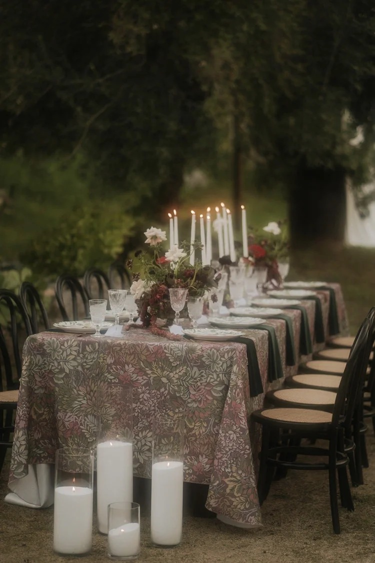 Candlelit garden table design
