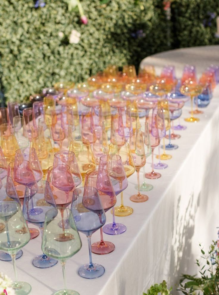 Hand-blown pastel colored glassware